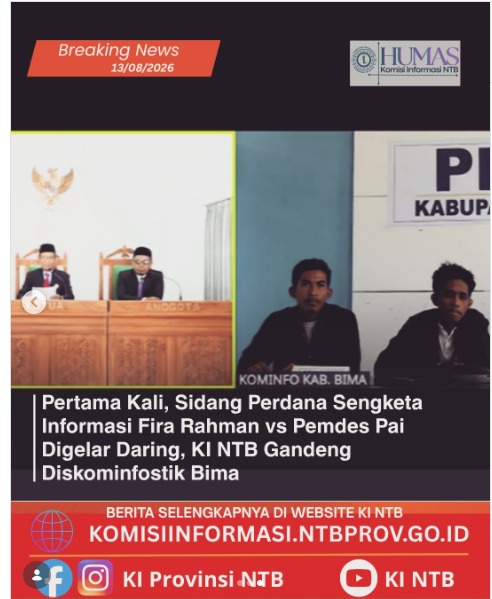 Transformasi Digital KI NTB: Sidang Sengketa Informasi Daring Perdana Digelar di Dua Lokasi