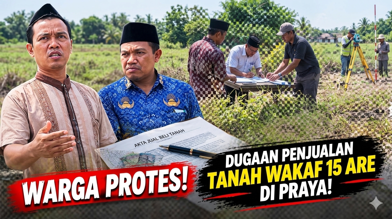 HEBOH! Tanah Wakaf 45,45 Are di Lombok Tengah Diduga Dijual 15 Are, KUA & BWI Turun Langsung