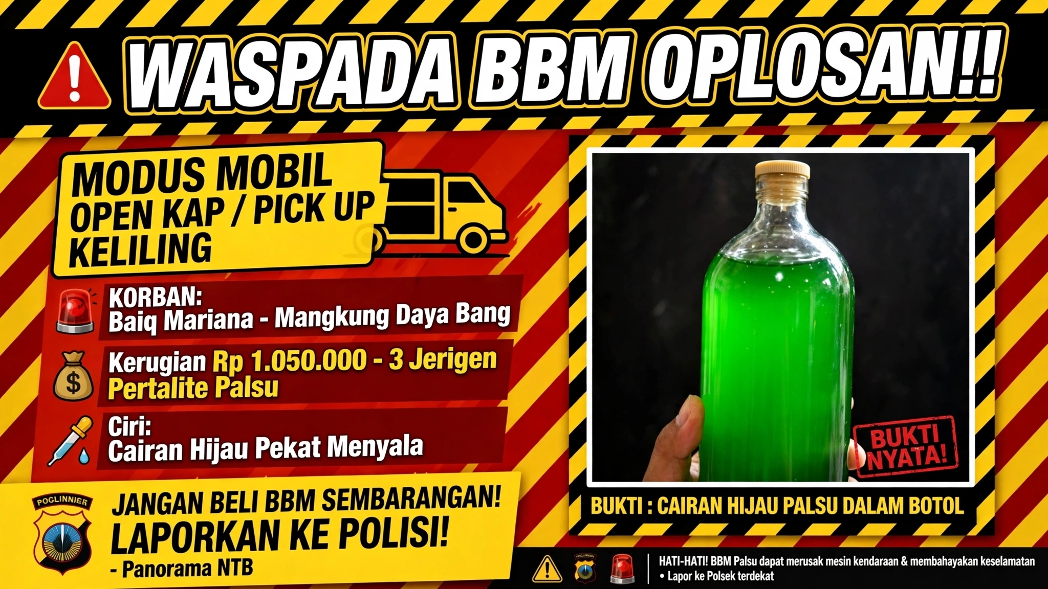 Heboh Warga Mangkung Daya Jadi Korban BBM Oplosan, Rugi 1.050.000 Beli 3 Jerigen Pertalite Tapi Isi Cairan Hijau Mencurigakan