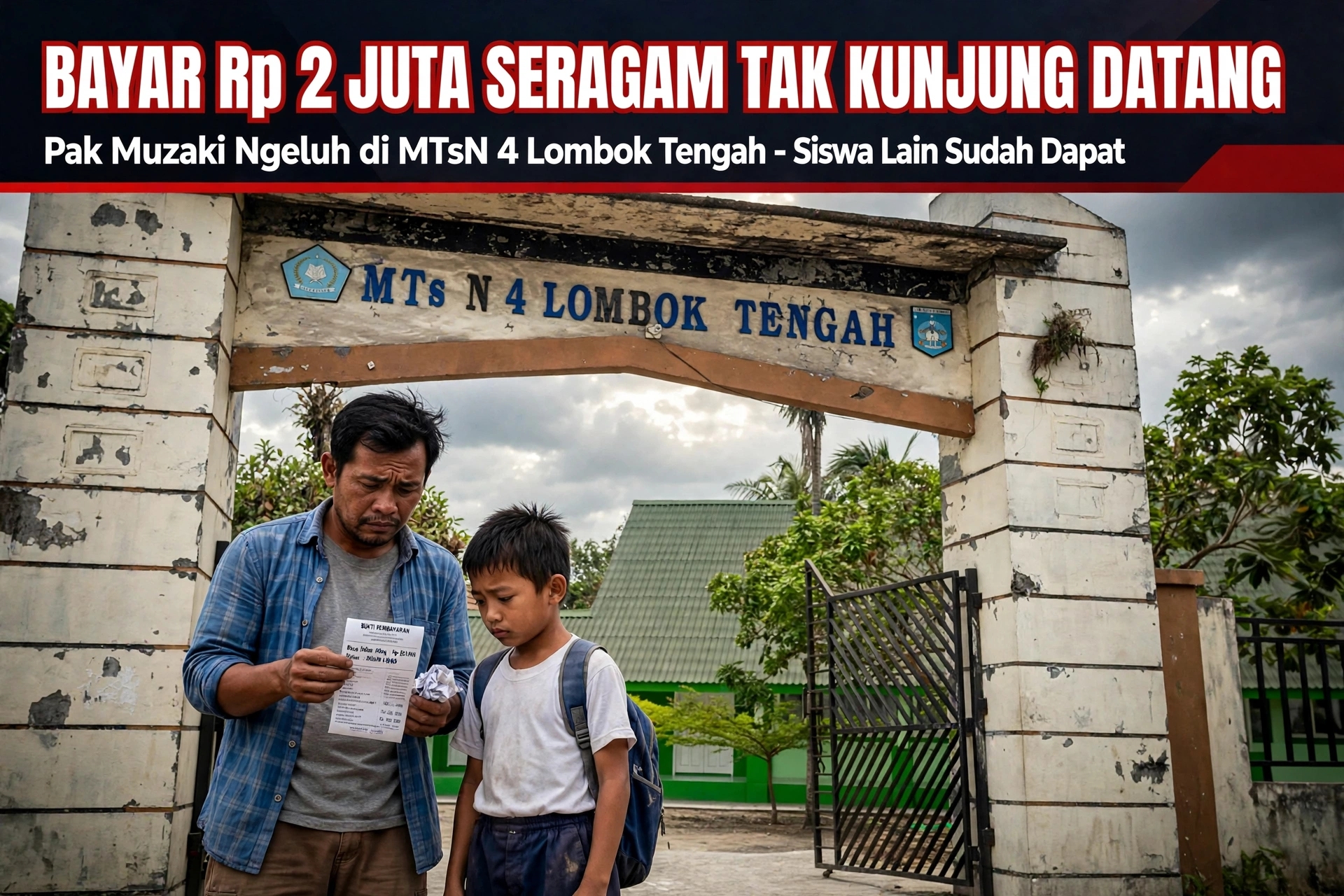 Janggal Bayak 2 Juta Seragam MTsN 4 Praya Tengah Tidak Kunjung Diberi, Siswa Lain Sudah Dapat, Anak Pak Muzaki Belum