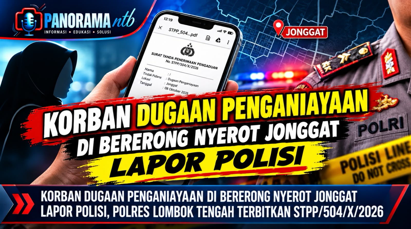 Korban Dugaan Penganiayaan di Bererong Nyerot Jonggat Lapor Polisi, Polresta Lombok Tengah Terbitkan STPP/504/X/2026