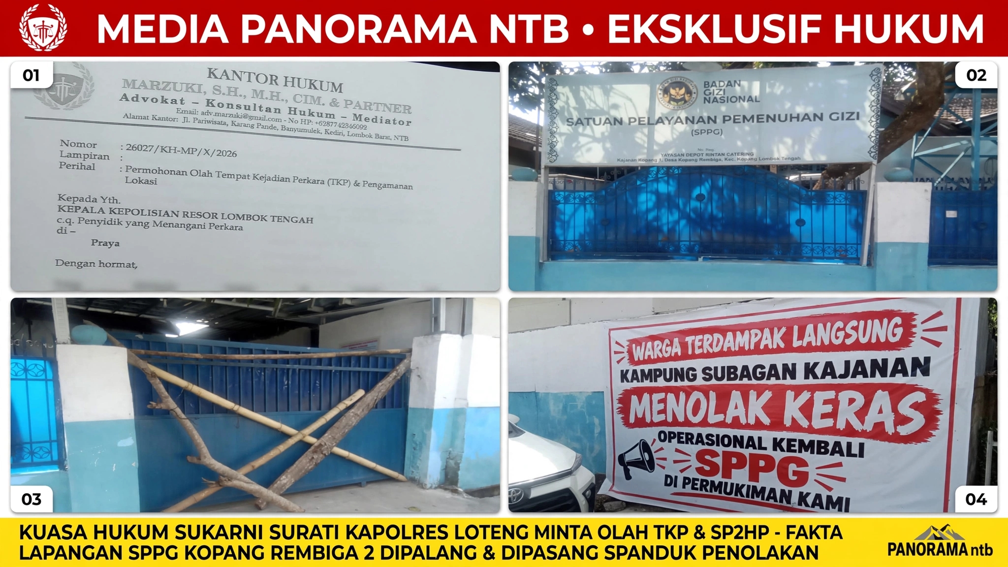 Kuasa Hukum Sukarni Surati Kapolres Loteng, Minta Olah TKP dan SP2HP Terkait Dugaan Pengancaman di SPPG Kopang Remiga 2