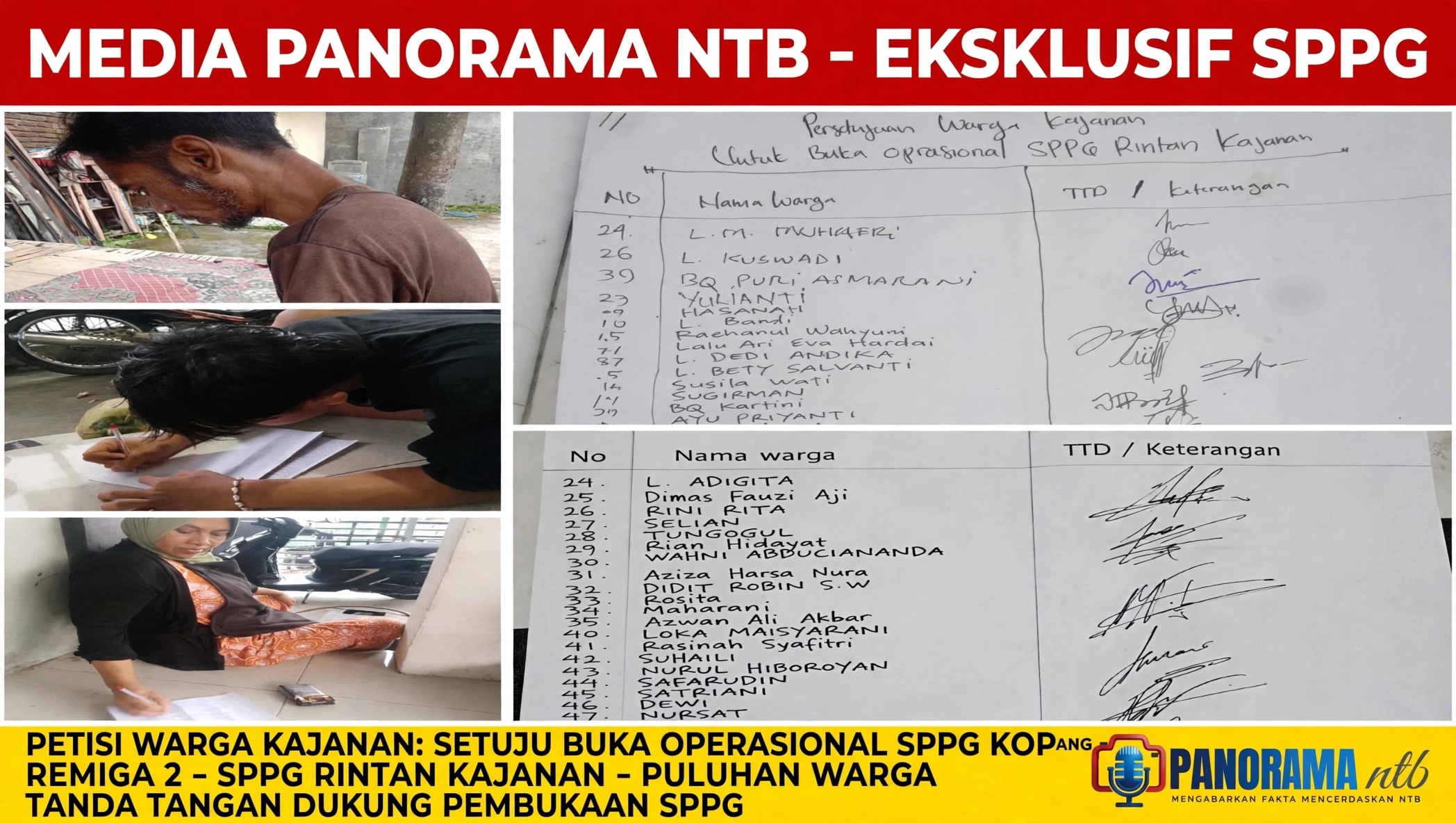 Puluhan Warga Kajanan Dukung Pembukaan Kembali SPPG Kopang Rembiga 2, Desak Polisi Periksa Pihak yang Diduga Melakukan Penyegelan
